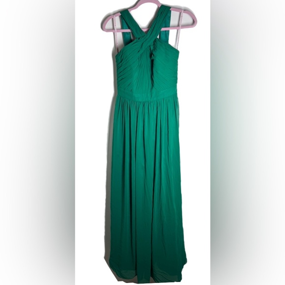 Monique Lhuillier Bridesmaid Crisscross Chiffon Gown - Picture 4 of 6